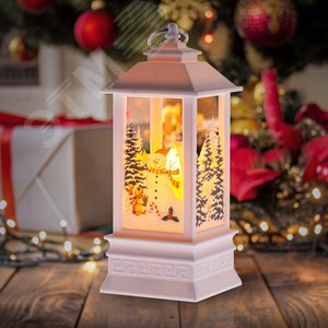 Светильник декоративный новогодний Снеговик, теплый белый LED, h 20 см, 3хААА, IP20 Б0051940 ЭРА