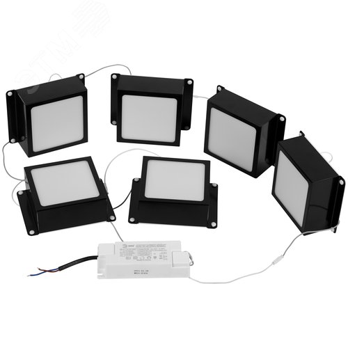 Светильник светодиодный ДВО-36Вт 3420Лм 5000К 89х89мм ГРИЛЬЯТО 100х100 домино черный 6 кубиков драйвер SPO-646-3-5K-B6 - фото 9