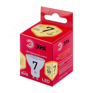 Лампа светодиодная LED 7 Вт 560Лм 2700К софит теплый GU10 220-240В LED MR16-7W-827-GU10 Red Line - фото 2