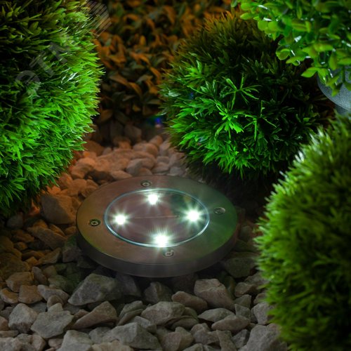 Светильник садовый на солнечной батарее, сталь, пластик 13 см ERAST040-08 - фото 4