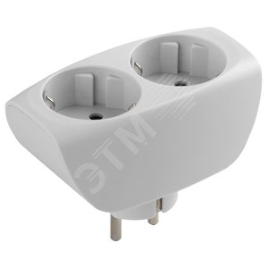 Изображение товара Тройник 2 гнезда, с заземл, со шторками белый 10/60/1440 SP-2e-W (шт)