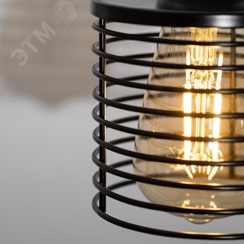 Подвес PL5 BK металл, E27, max 60W, d107 мм, черный (20/300) - фото 7