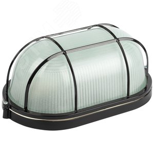 Светильник НБП 04-100-002 Акватермо алюминий/стекло решетка IP54 E27 max 100Вт 280х160 овал черный - фото 2