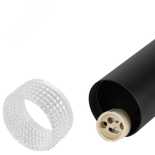 Светильник подвесной (подвес) PL18 BK/CL MR16 GU10 потолочный цилиндр черный, прозрачный - фото 5