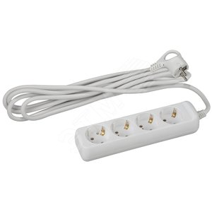 Изображение товара Удлинитель c заземлением, 3х1мм2, 16А, ПВС, 4 гнезда, 3м 20/600 U-4e-3m-3x1 (шт)