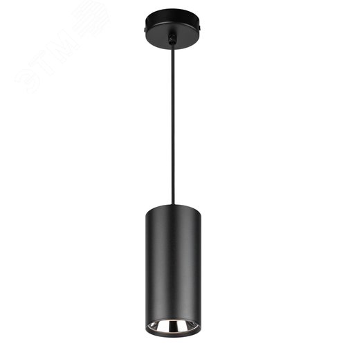 Светильник декоративный подвесной под лампу GX53 алюминий цвет черный+серебро PL12 GX53 BK/SL - фото 3