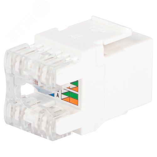 Изображение товара Коннектор RJ45 CAT6 UTP Keyston цвет белый для установки в Люки ЭРА ОФИС 18-8002-01 (шт)
