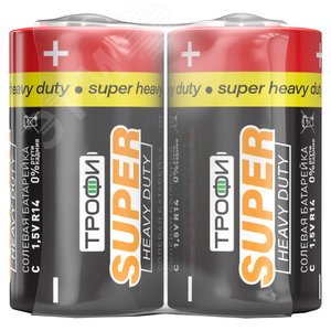 Изображение товара Батарейка Трофи R14-2S SUPER HAEVY DUTY Zinc (24/600/9600) (шт)