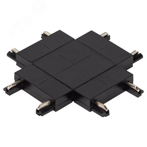 Коннектор Х-образный для тонкого магнитного шинопровода черный TRM-S5-CX BK - фото 2