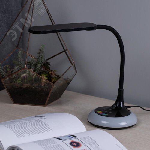 Светильник настольный NLED-481-10W-BK светодиодный с основанием черный - фото 9