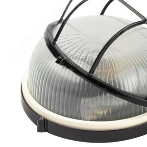 Светильник НБП 03-100-002 Акватермо алюминий/стекло решетка IP54 E27 max 100Вт D240 круг черный - фото 5