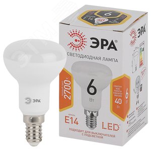 Лампочка светодиодная STD LED R50-6W-827-E14 Е14 / E14 6Вт рефлектор теплый белый свет