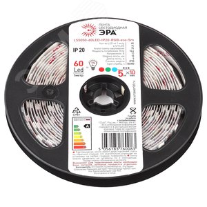 Лента светодиодная 14,4Вт/м 12В RGB IP20 60LED/м LS5050-14,4-60-12-RGB-IP20-1 - фото 2