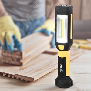 Фонарик на батарейках 3хААА, ударопрочный, крючок, складная подставка, магнитный, покрытие soft touch RB-801 Практик - фото 5