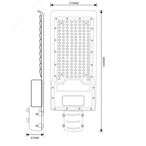 Светильник уличный светодиодный ДКУ 120Вт 5000K 12600Лм IP65 консольный полный раструб SPP-502-0-50K-120 - фото 7