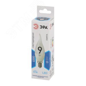 Лампа светодиодная LED 9 Вт 720Лм 4000К свеча на ветру нейтральный E14 170-265В LED BXS-9W-840-E14 Standart - фото 2