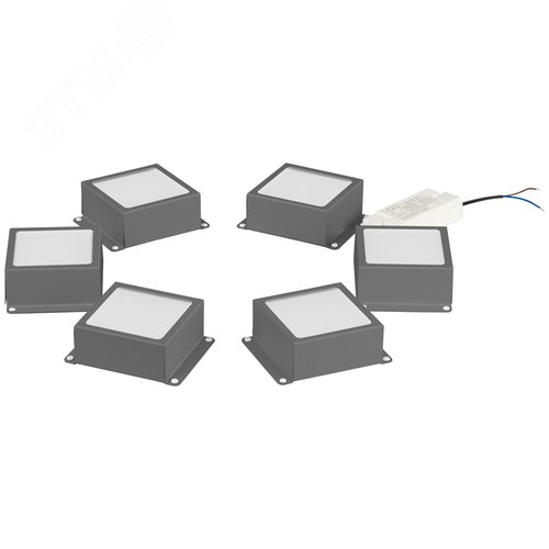 Изображение товара Светильник светодиодный 4000К 3420Лм грильято 100х100 домино металлик компл 6 кубиков драйвер SPO-646-3-4K-S6 36Вт (шт)