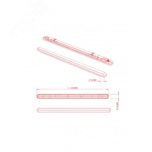 Светильник линейный светодиодный SPP-201-0-65K-L32 32Вт 6500K 4160 Лм IP65 1200мм в линию до 10шт матовый - фото 8