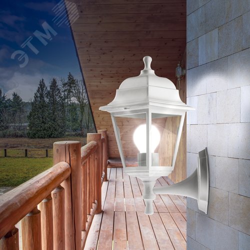 Светильник настенный НБУ 04-60-001 четырехгранный белый IP44 Е27 max60Вт с настенным крепежом - фото 8