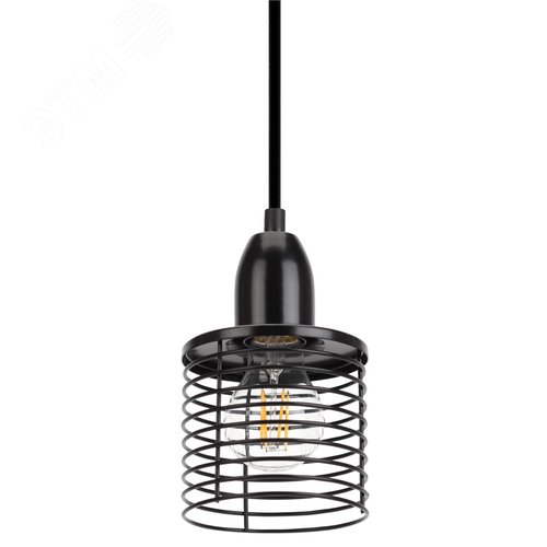 Подвес PL5 BK металл, E27, max 60W, d107 мм, черный (20/300) - фото 2
