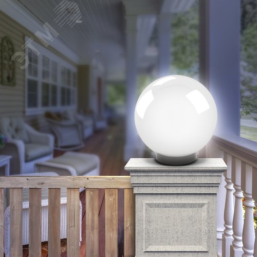 Светильник на опору/кронштейн НТУ 02-60-251 шар белый призма IP44 Е27 max60Вт d250mm - фото 3