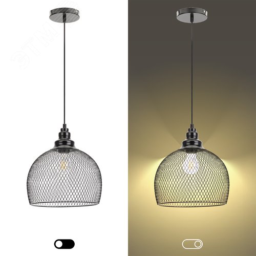 Подвес PL7 BK металл, E27, max 60W, d280 мм, черный (8/32) - фото 10