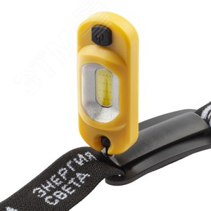 Фонарь налобный светодиодный 3Вт 145Лм IP20 COB 4 режима Аккумуляторный Рабочий Практик GA-801 жёлто-черный - фото 6