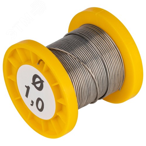 Изображение товара Припой с канифолью для пайки ПОС 61 трубка d 1.0 мм, катушка 50 гр (шт)