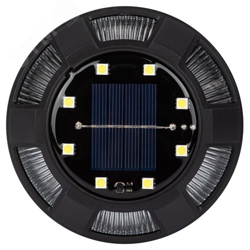 Светильник уличный ERAST024-01 на солнечной батарее подсветка Таблетка, сталь, пластик d 11 см - фото 3
