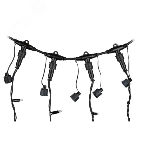 Гирлянда 600LED Занавес 3 м x 2 м, желтый свет, черный каучук, 220 В, IP65 ERAPS-Z - фото 3