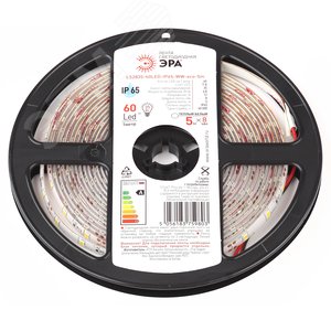 Лента светодиодная 4,8Вт/м 12В 3000К IP65 60LED/м LS2835-60LED-IP65-WW-eco-5m - фото 2