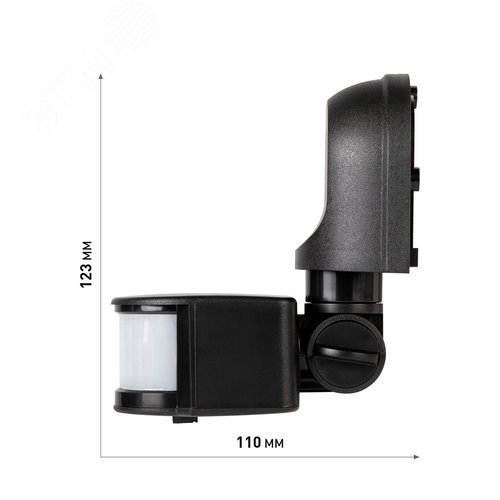 Датчик движения настенный инфракрасный 1200 Вт 180 градусов IP44, черный MD 04 - фото 10