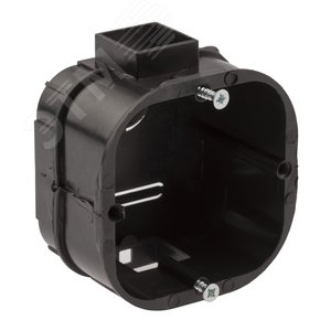 Коробка установочная KUTS-60-60-43-s-black усиленная для твердых стен саморезы стыковочные узлы черная IP20