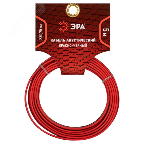Акустический кабель 2х0,75 мм2 красно-черный, 5м A-75-RB-5 - фото 2
