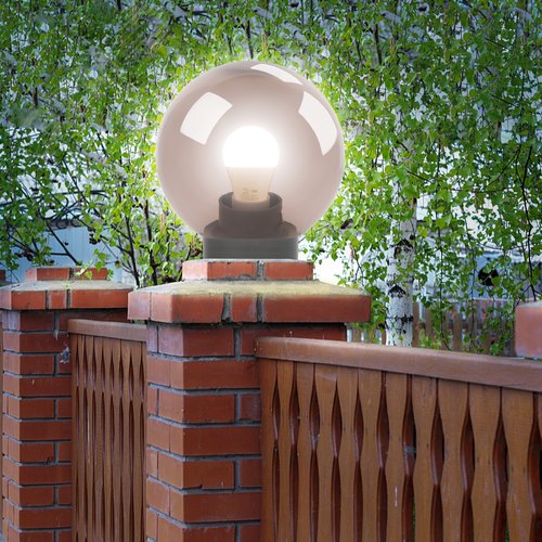 Светильник на опору/кронштейн НТУ 01-100-305 шар дымчатый IP44 Е27 max100Вт d300mm - фото 4