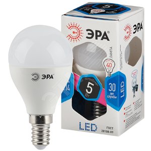 Лампа светодиодная LED P45-5W-840-E14 (диод, шар, 5Вт, нейтр, E14 (10/100/3600)