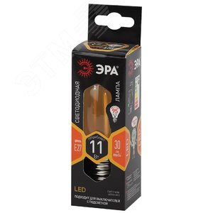 Лампа светодиодная декоративная LED 11 Вт 1430Лм 2700К свеча, филамент теплый E27 230В F-LED B35-11w-827-E27 - фото 2
