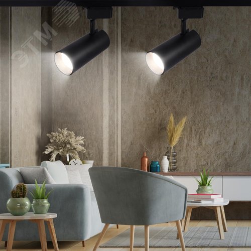 Светильник трековый однофазный TR5-30 COB BK 30 ватт 4000К 2100 Лм черный - фото 8