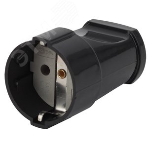 Изображение товара Розетка кабельная с/з прямая 16A черная (24/384/4608) Rx2-B (шт)