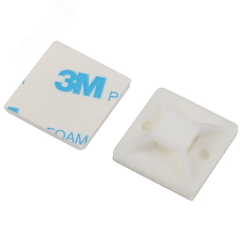 Изображение товара Площадка самоклеящаяся под хомуты 25х25 мм белая 50 штук NO-225-302 (упак)