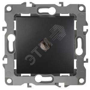 Изображение товара Розетка TV проходная, Эра12, антрацит, 12-3102-05 (шт)