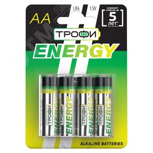 Батарейка Трофи LR6-4BL ENERGY Alkaline (40/720/17280)