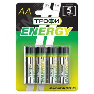 Изображение товара Батарейка Трофи LR6-4BL ENERGY Alkaline (40/720/17280) (шт)
