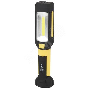 Фонарик на батарейках 3хААА, ударопрочный, крючок, складная подставка, магнитный, покрытие soft touch RB-801 Практик - фото 1