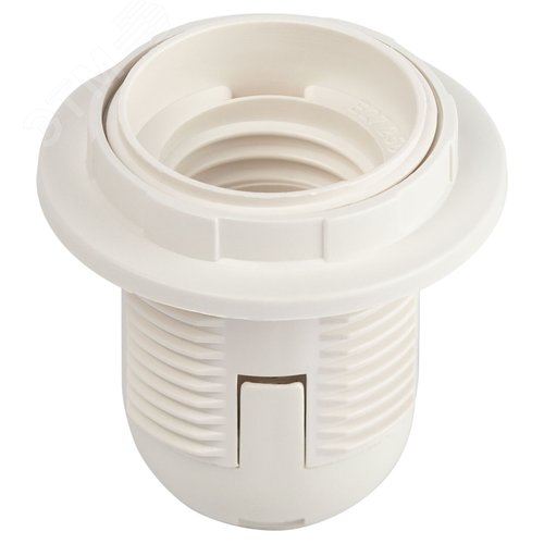 Патрон Е27 с кольцом пластик белый - фото 2