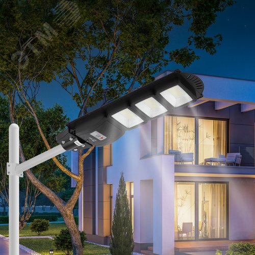 Светильник консольный на солнечной батарее, SMD, с кронштейном,60W,с датчиком движения, ПДУ, 1000lm, 5000К, IP65 - фото 9