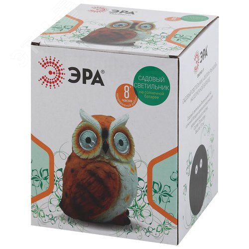 Светильник садовый Филин рыжий на солнечной батарее, полистоун, 13 см ERAFYS01-11 - фото 6