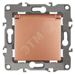 Изображение товара Розетка однофазная скрытого монтажа, в рамку с заземлением со шторками медь с крышкой 16А 250В IP20 автоматические (безвинтовые) зажимы 12-2103-14 Эра 12 (шт)