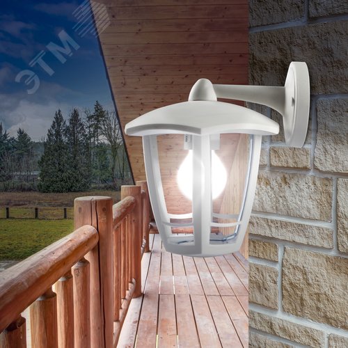 Светильник садово-парковый НБУ 07-40-004 Дели 3 белый 6 гранный настенный IP44 Е27 max60 Вт - фото 7