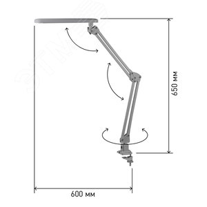 Светильник настольный светодиодный на струбцине серебро NLED-441-7W-S - фото 6
